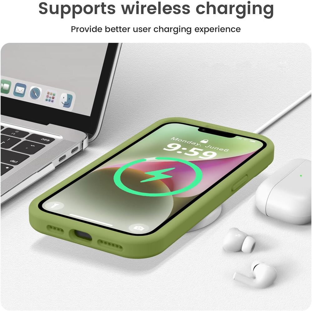 Vooii iPhone 13 Pro Phone Case Cedar Green Liquid Silicone